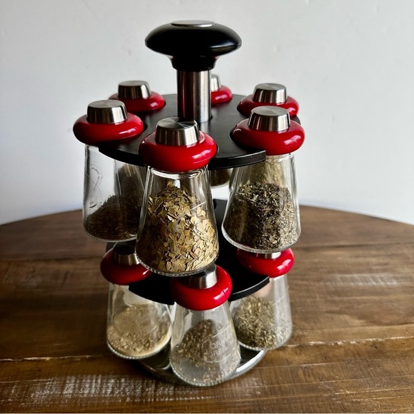 Vintage Sur La Table 11 Piece Spice Rack Container Round 360 Degree - Picture 5 of 9